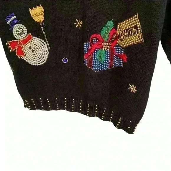 Victoria Harbour Woman Beaded Cowl Christmas Sweater Size 3X Slouchy Tunic - Picture 5 of 15